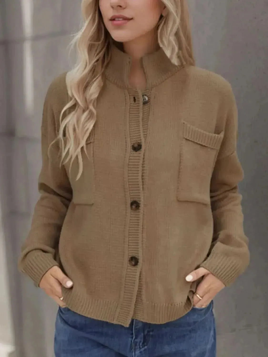 Button Up Long Sleeve Cardigan - Bad Moms Club