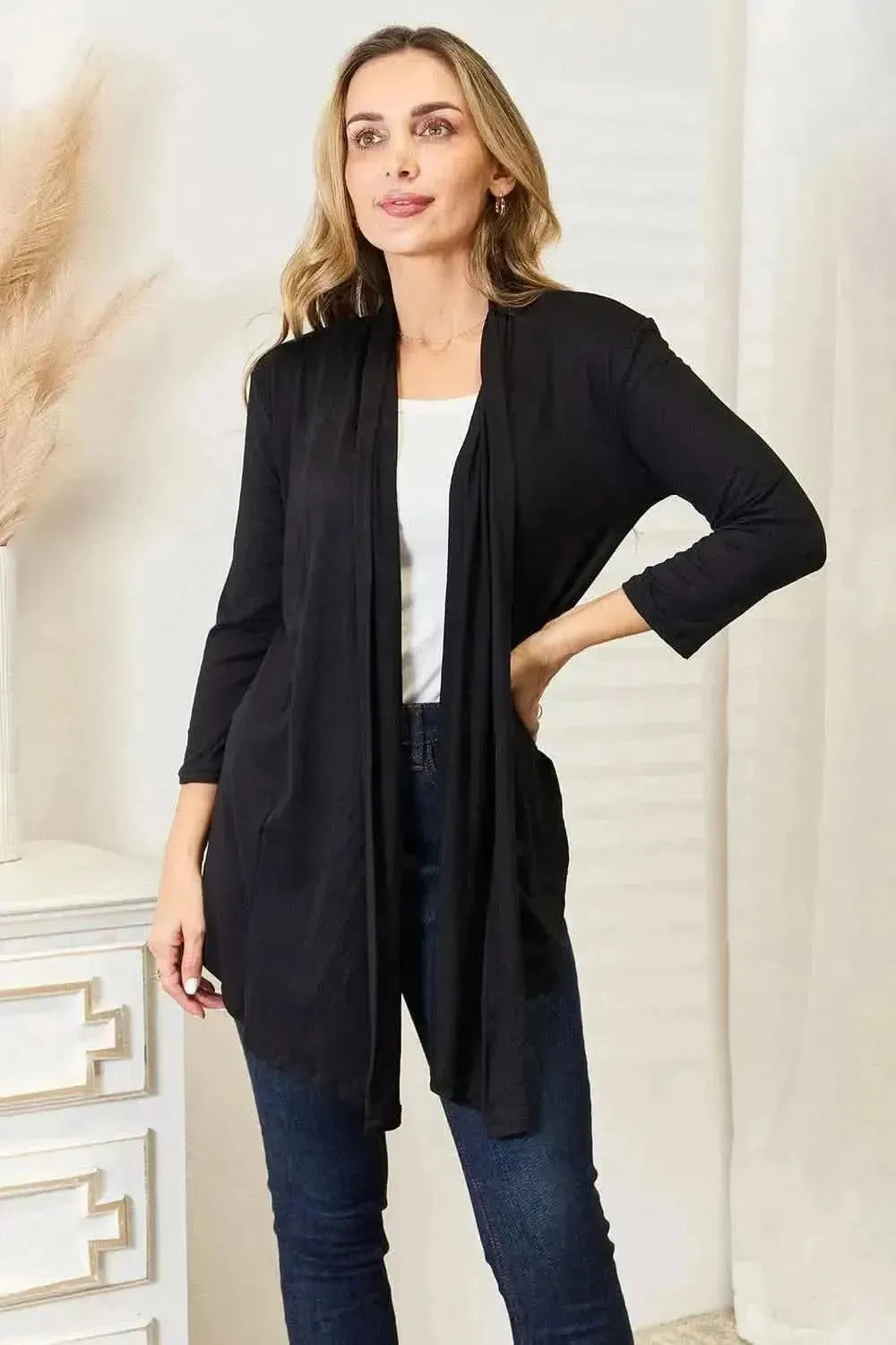 Culture Code Full Size Open Front Cardigan - Bad Moms Club