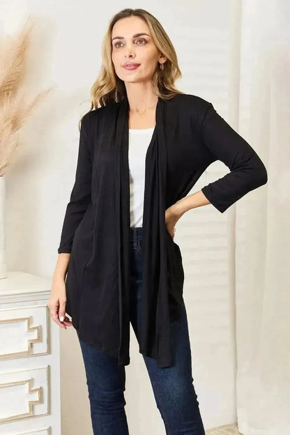 Culture Code Full Size Open Front Cardigan - Bad Moms Club