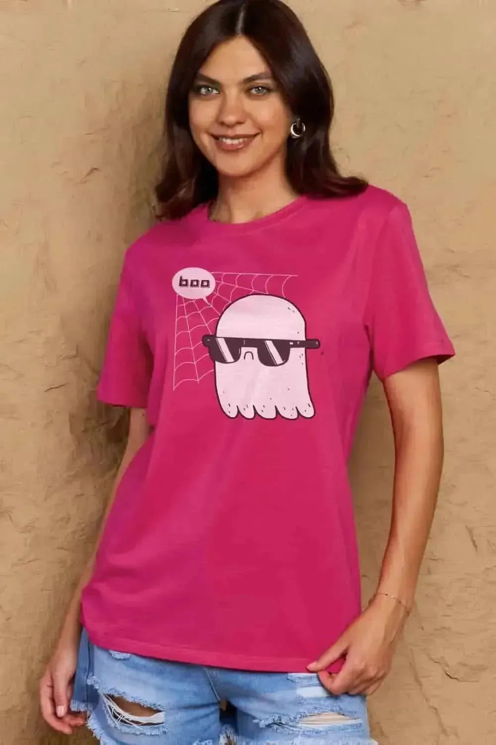 Simply Love Full Size BOO Graphic Cotton T-Shirt - Bad Moms Club