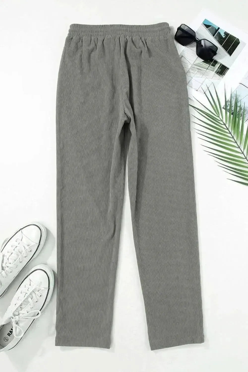 Drawstring Straight Pants with Pockets - Bad Moms Club