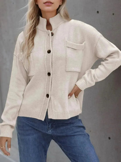 Button Up Long Sleeve Cardigan - Bad Moms Club