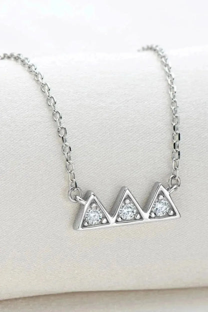 Moissanite Triangle Platinum-Plated Necklace - Bad Moms Club