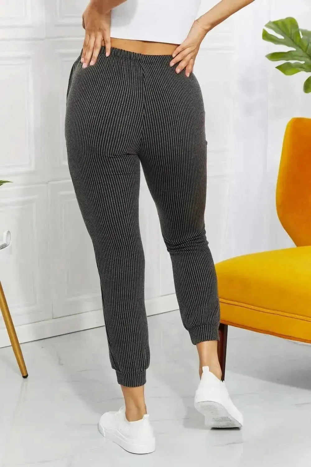 Blumin Apparel Full Size Easy Living Ribbed Joggers - Bad Moms Club