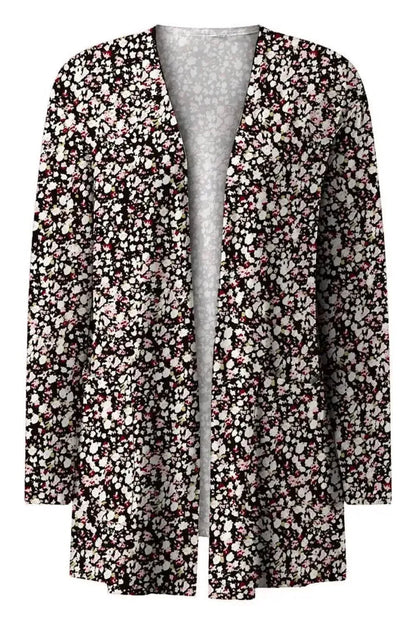 Printed Long Sleeve Cardigan - Bad Moms Club