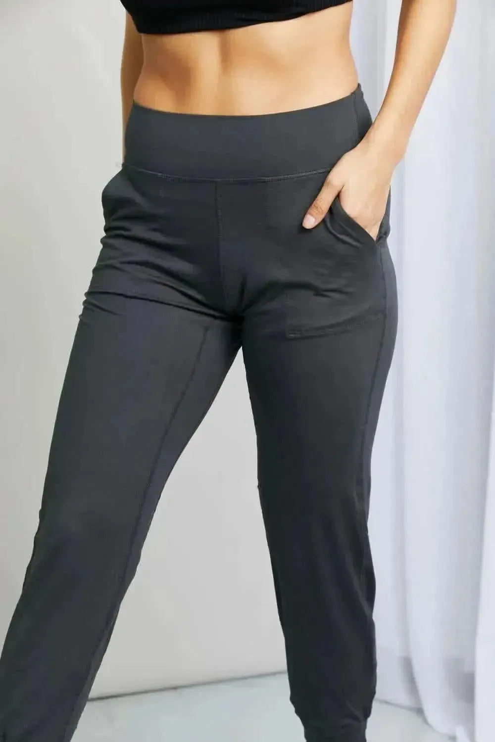 Leggings Depot Full Size Wide Waistband Cropped Joggers - Bad Moms Club