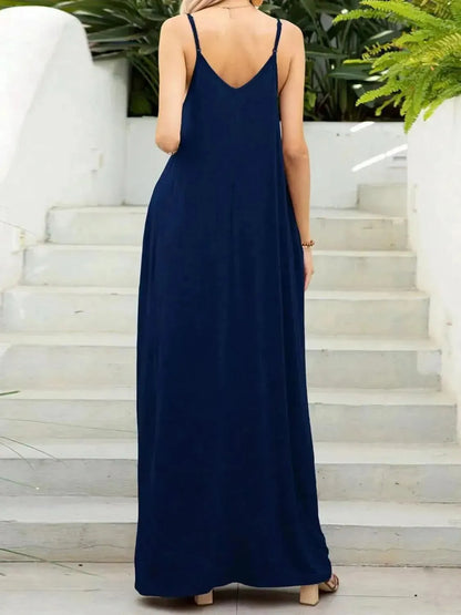 V-Neck Maxi Cami Dress with Pockets - Bad Moms Club