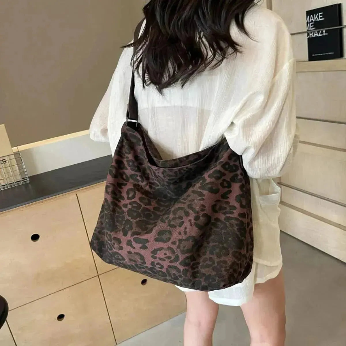 Leopard Adjustable Strap Tote Bag - Bad Moms Club