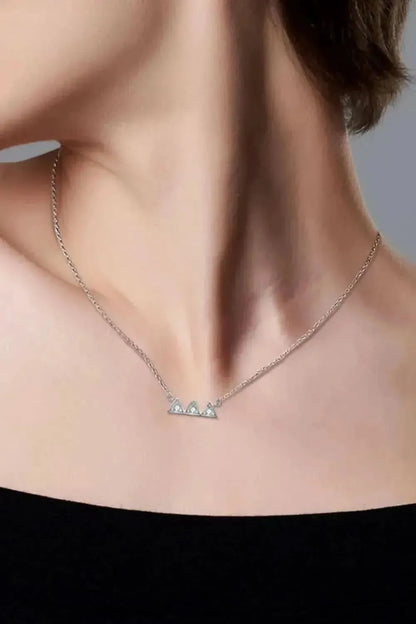 Moissanite Triangle Platinum-Plated Necklace - Bad Moms Club