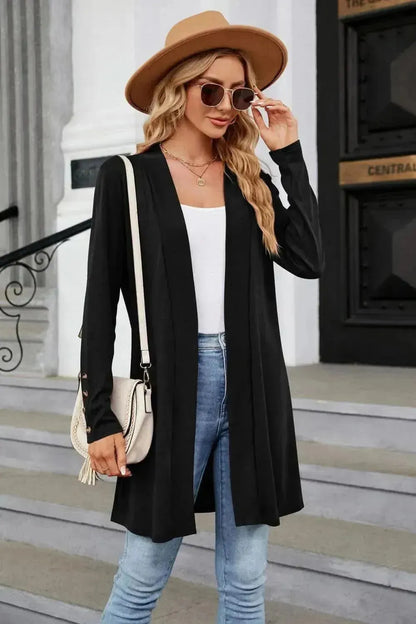 Long Sleeve Open Front Cardigan - Bad Moms Club