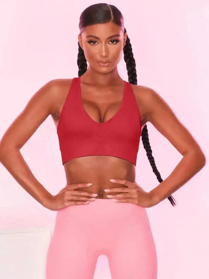 Scoop Neck Wide Strap Active Bra - Bad Moms Club