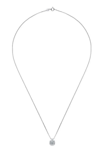 Moissanite Pendant Platinum-Plated Necklace - Bad Moms Club