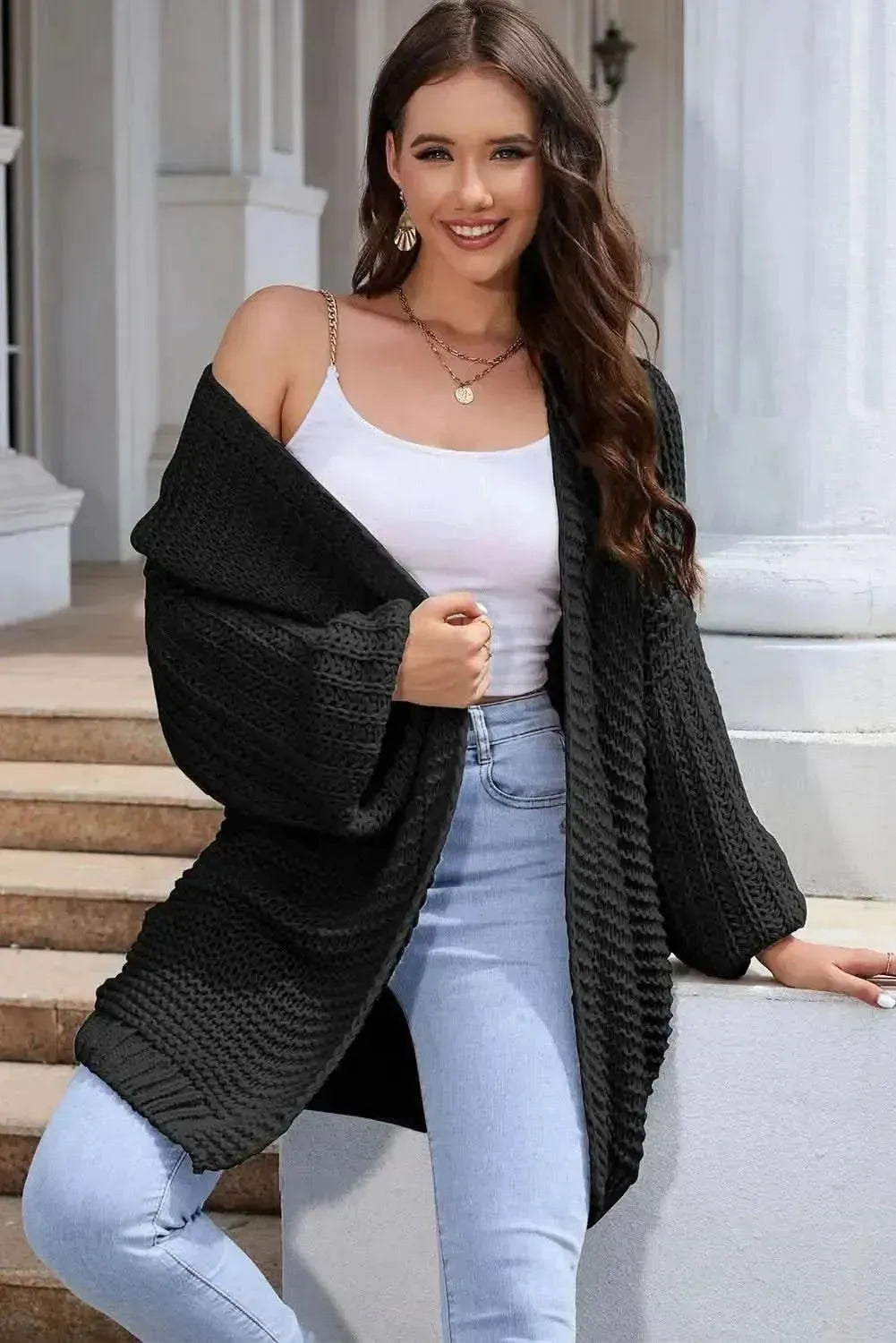 Open Front Longline Cardigan - Bad Moms Club