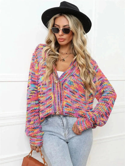 V-Neck Long Sleeve Cardigan - Bad Moms Club