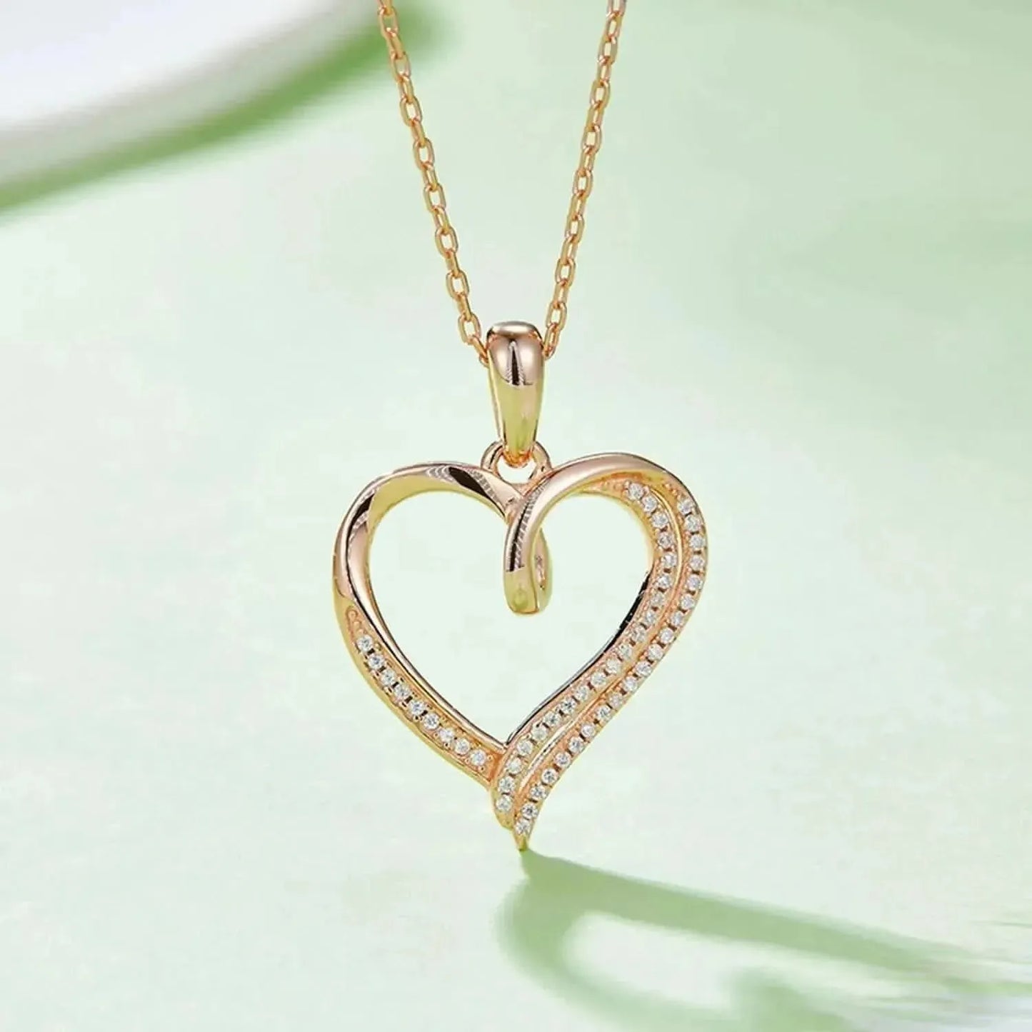 Moissanite 925 Sterling Silver Heart Shape Necklace - Bad Moms Club