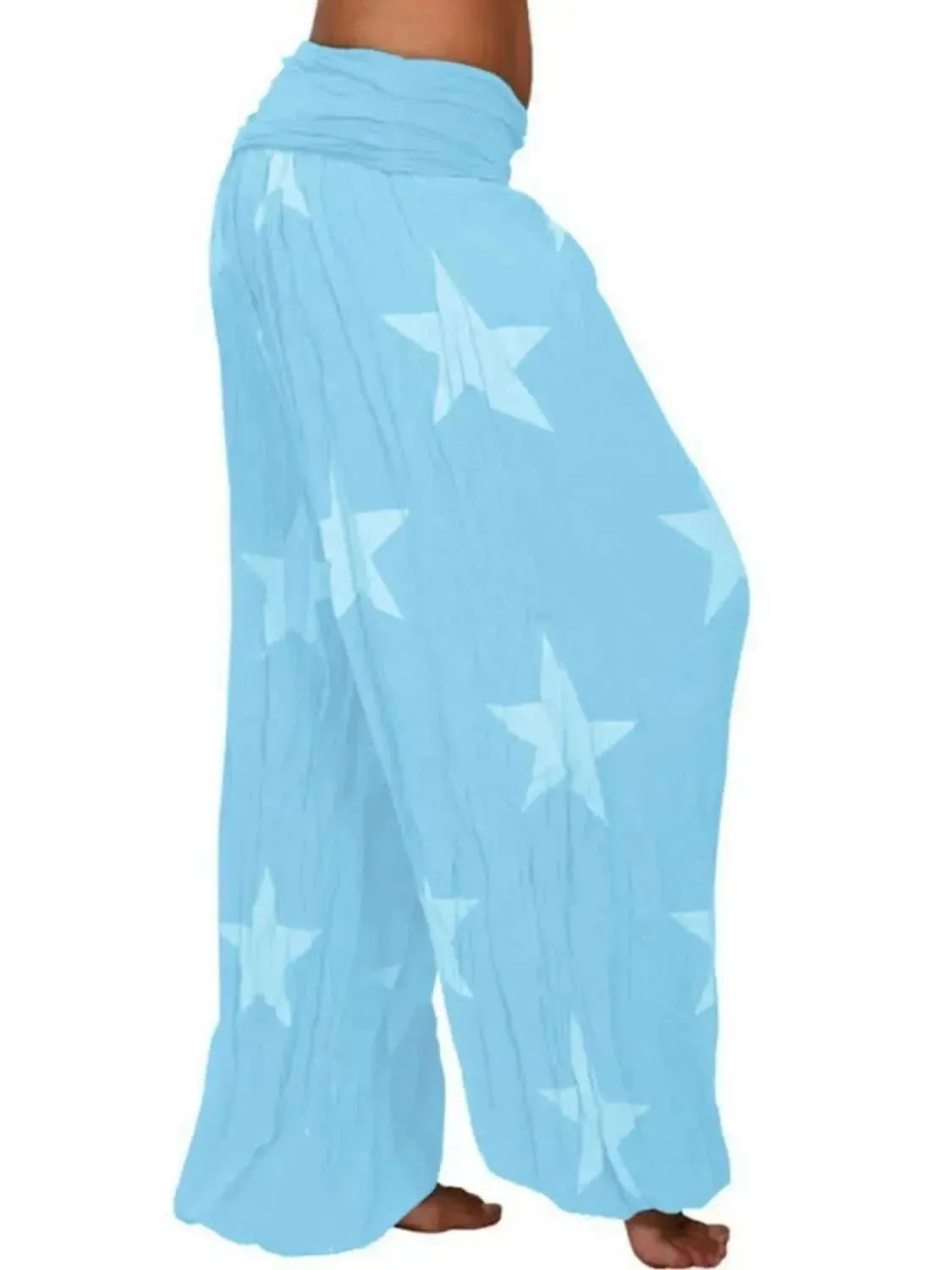Ivy Lane Full Size Ruched High Waist Printed Pants - Bad Moms Club