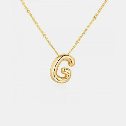 Gold-Plated Bubble Initial Necklace - Bad Moms Club