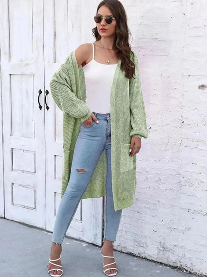 Open Front Longline Cardigan with Pockets - Bad Moms Club