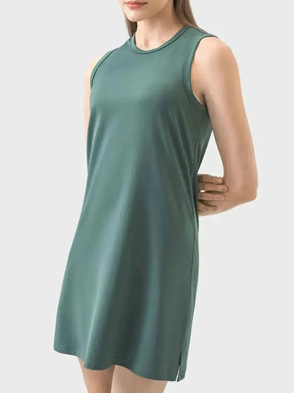 Round Neck Sleeveless Active Dress - Bad Moms Club