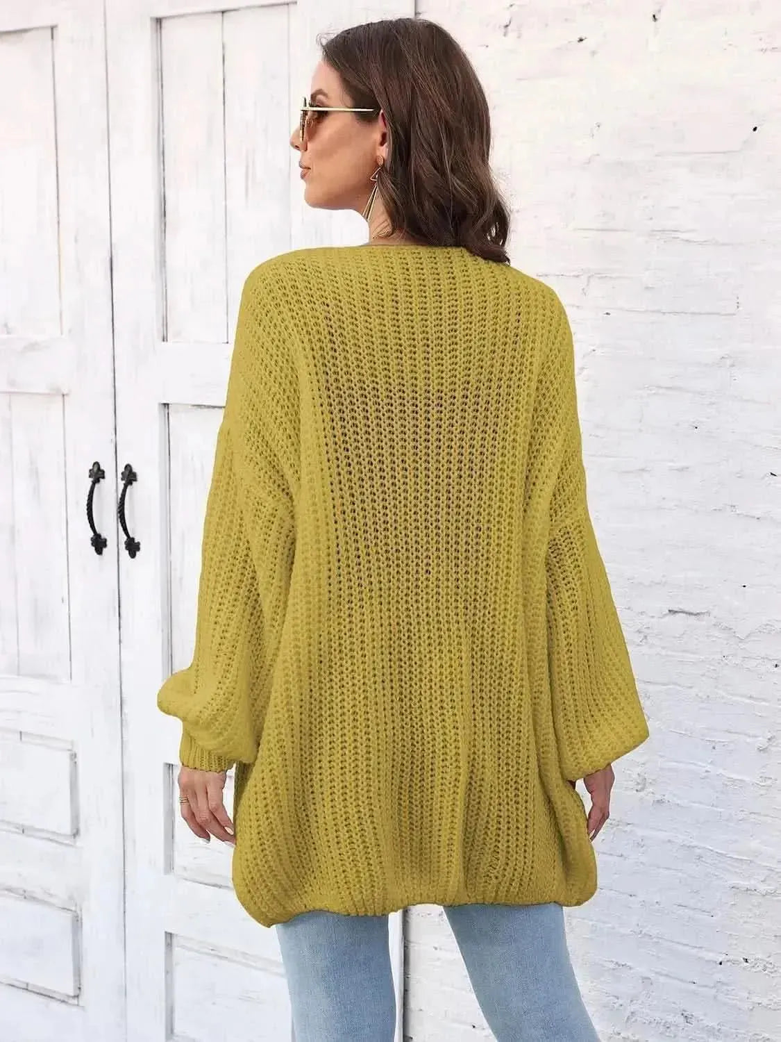 Open Front Dropped Shoulder Longline Cardigan - Bad Moms Club