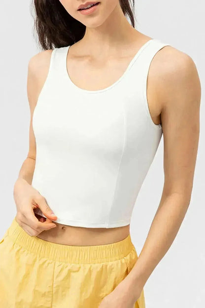 Round Neck Wide Strap Active Tank - Bad Moms Club