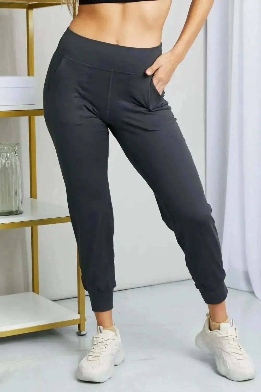 Leggings Depot Full Size Wide Waistband Cropped Joggers - Bad Moms Club