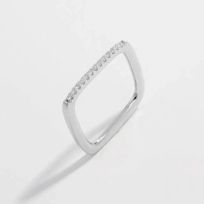 925 Sterling Silver Zircon Square Ring - Bad Moms Club
