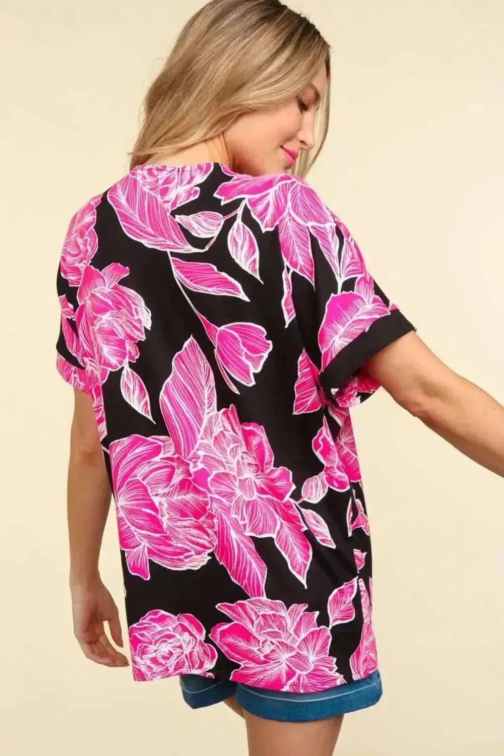 Haptics Floral Drop Shoulder T-Shirt - Bad Moms Club