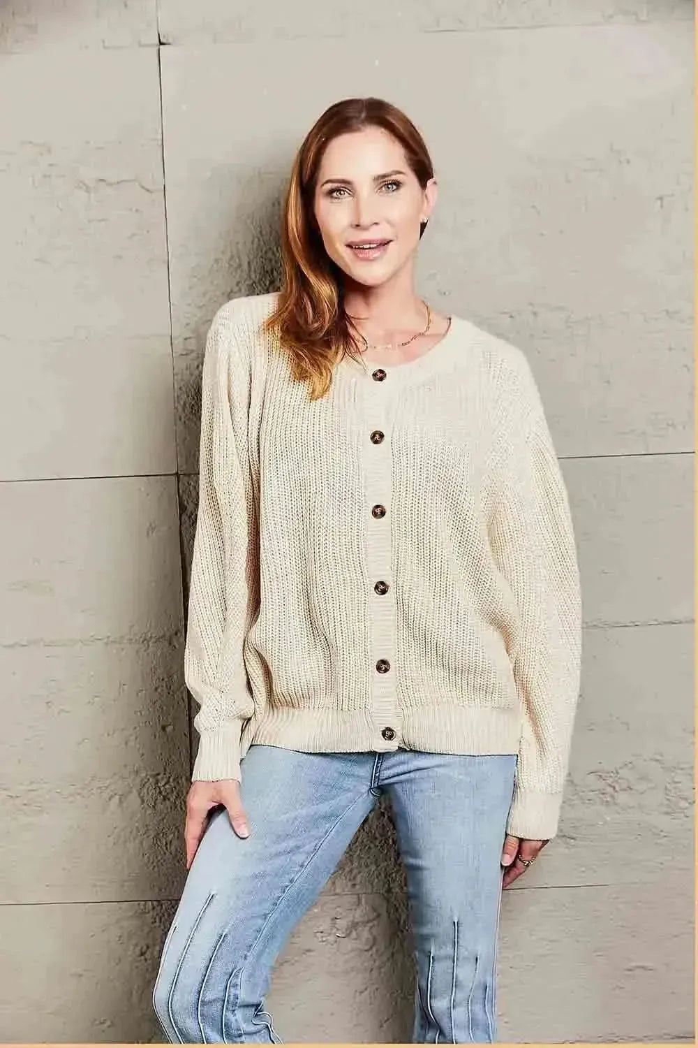 Button Down Rib-Knit Reversible Cardigan - Bad Moms Club