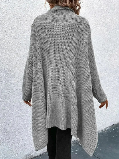 Open Front Dropped Shoulder Longline Cardigan - Bad Moms Club