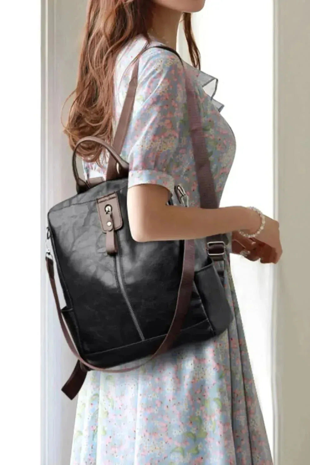 PU Leather Large Backpack Bag - Bad Moms Club