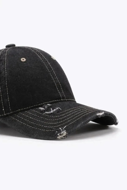Distressed Adjustable Baseball Cap - Bad Moms Club