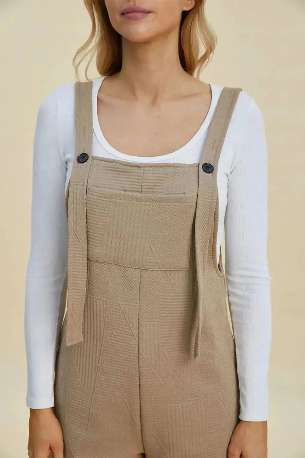 Double Take Full Size Texture Sleeveless Romper - Bad Moms Club