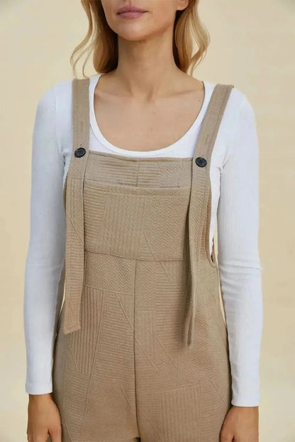 Double Take Full Size Texture Sleeveless Romper - Bad Moms Club