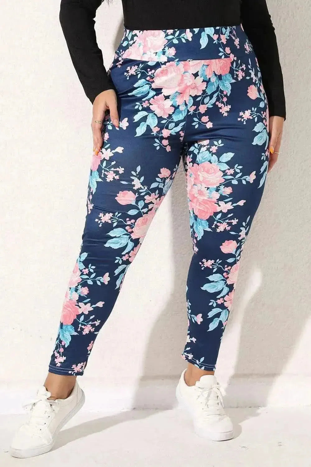 Plus Size Floral Print Legging - Bad Moms Club