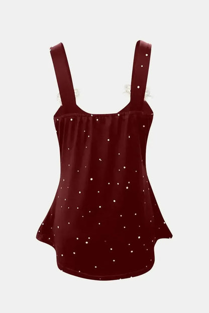 Lace Detail V-Neck Wide Strap Cami - Bad Moms Club
