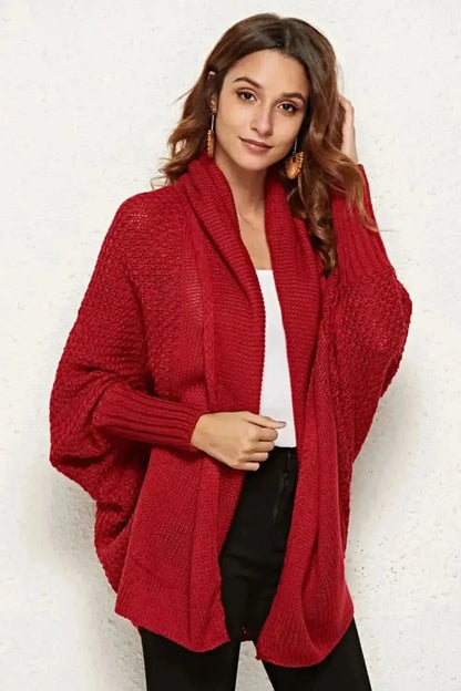 Open Front Dolman Sleeve Longline Cardigan - Bad Moms Club