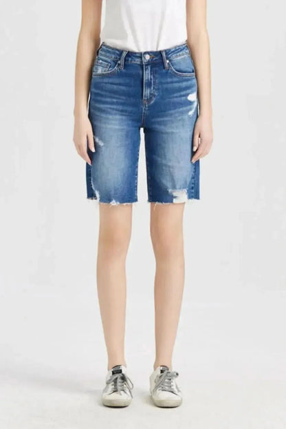 BAYEAS Full Size Super High Rise Denim Bermuda Shorts - Bad Moms Club