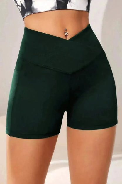 Wide Waistband Active Shorts with Pocket - Bad Moms Club