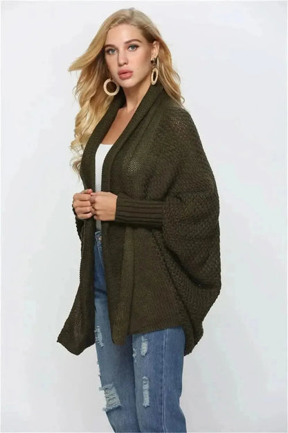 Open Front Batwing Sleeve Cardigan - Bad Moms Club