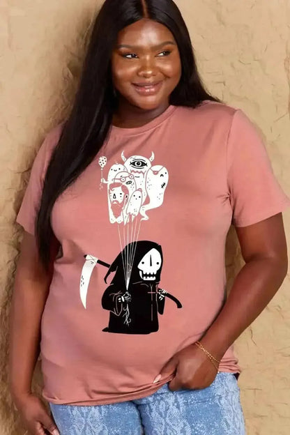 Simply Love Full Size Death Graphic T-Shirt - Bad Moms Club