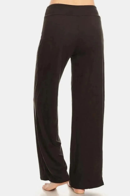 Leggings Depot High Waist Drawstring Wide Leg Pants - Bad Moms Club
