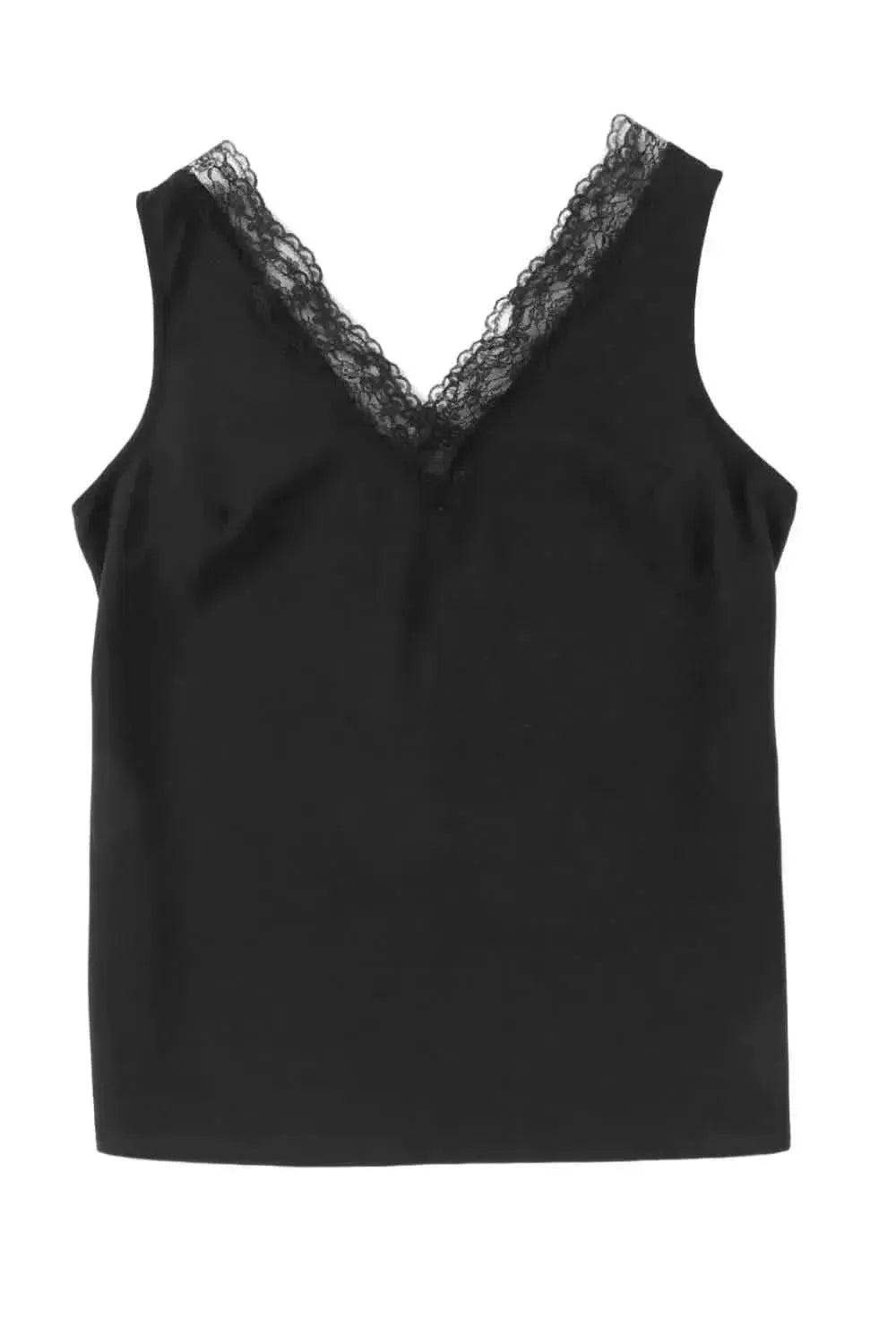 Lace Detail V-Neck Tank - Bad Moms Club