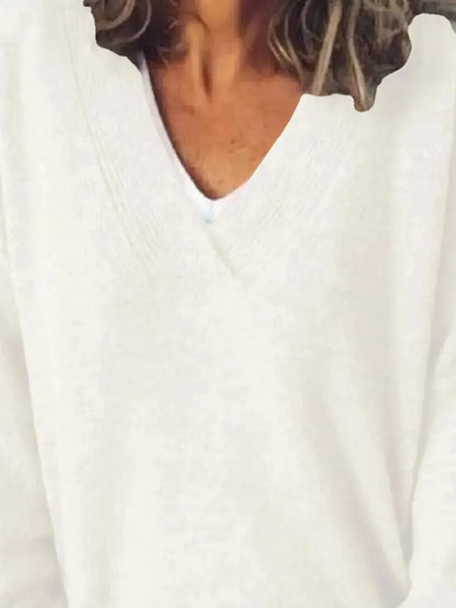 V-Neck Dropped Shoulder Sweater - Bad Moms Club