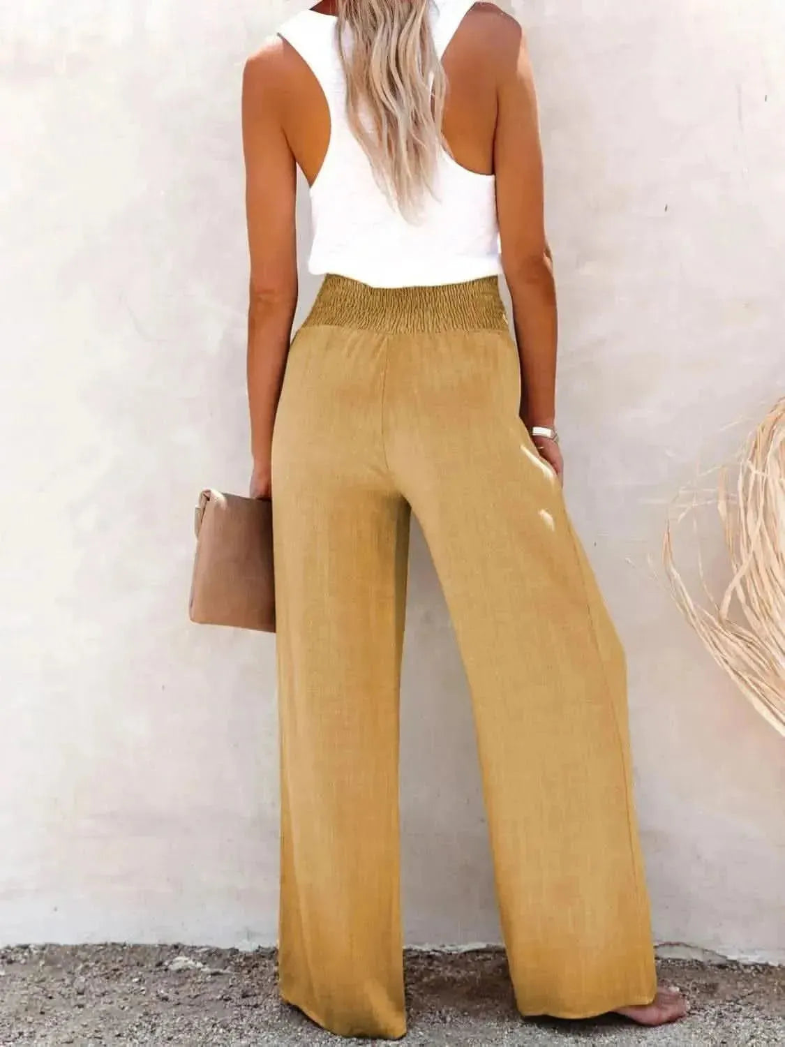 Full Size Decorative Button High Waist Pants - Bad Moms Club