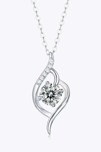 Platinum-Plated 1 Carat Moissanite Pendant Necklace - Bad Moms Club