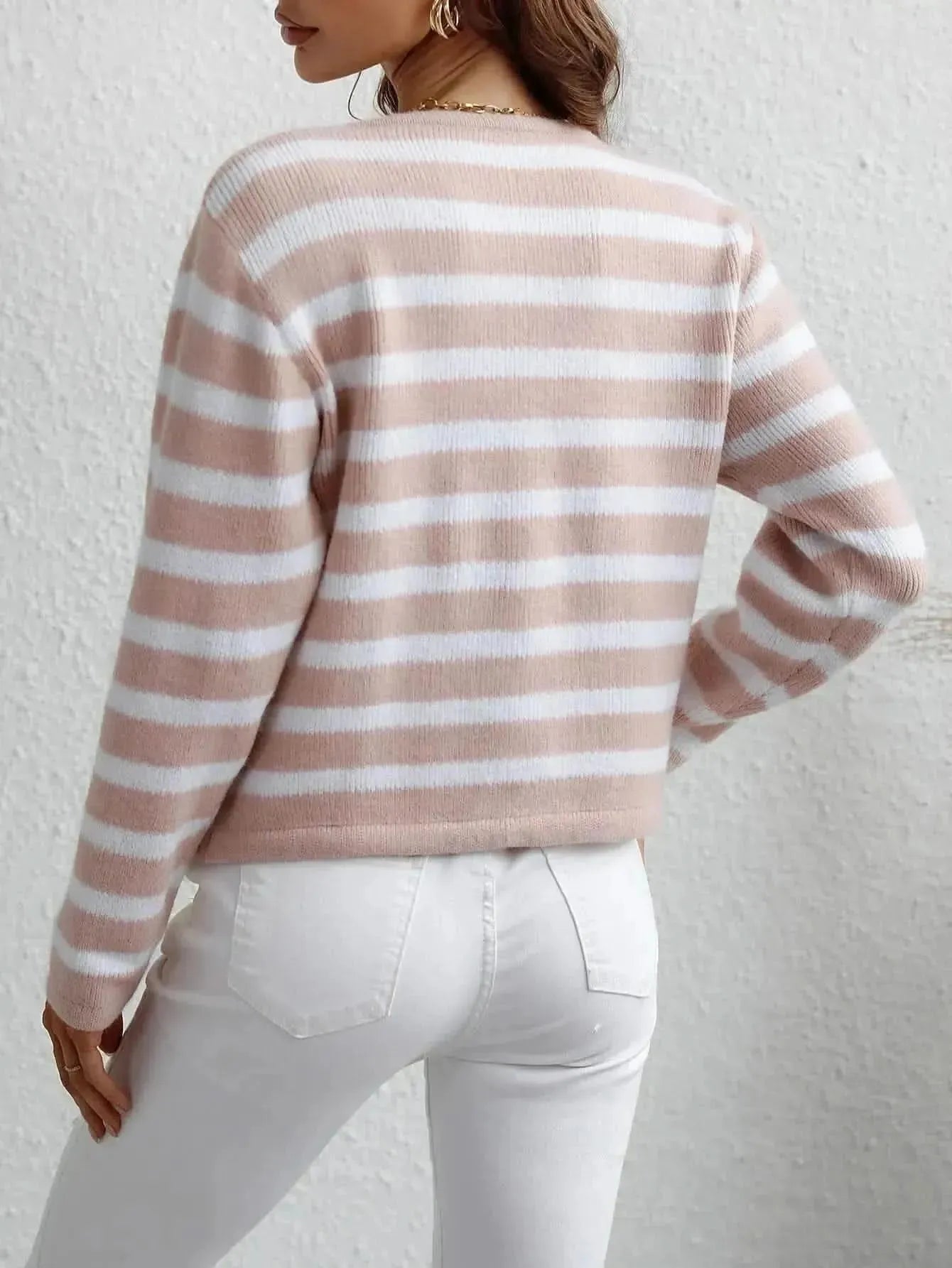 Woven Right Striped Button Front Cardigan - Bad Moms Club