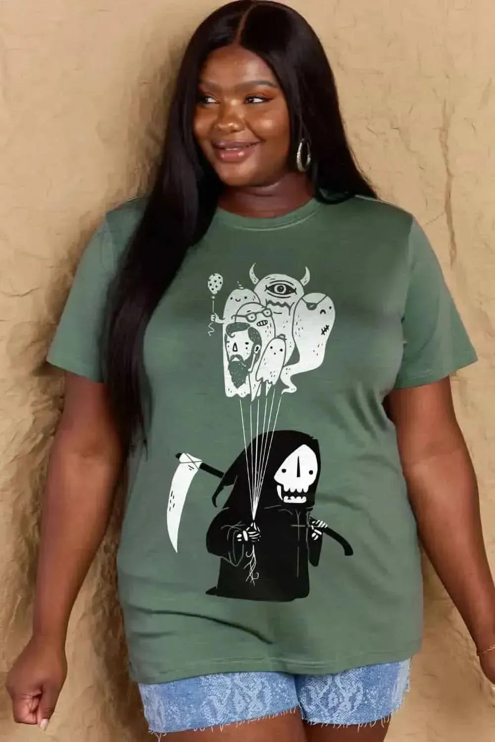 Simply Love Full Size Death Graphic T-Shirt - Bad Moms Club