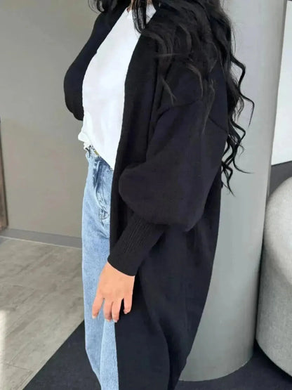 Open Front Dropped Shoulder Cardigan - Bad Moms Club