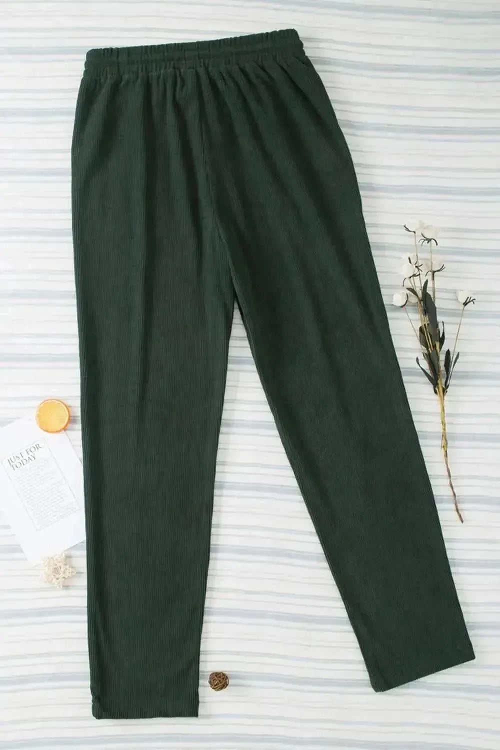 Drawstring Straight Pants with Pockets - Bad Moms Club